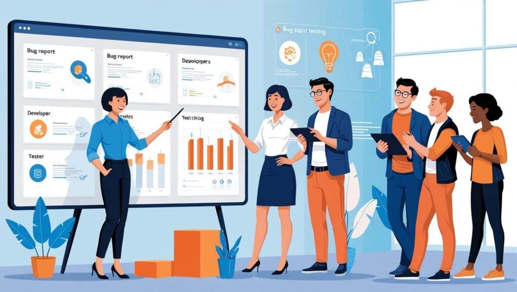 A QA and Dev team feedback session