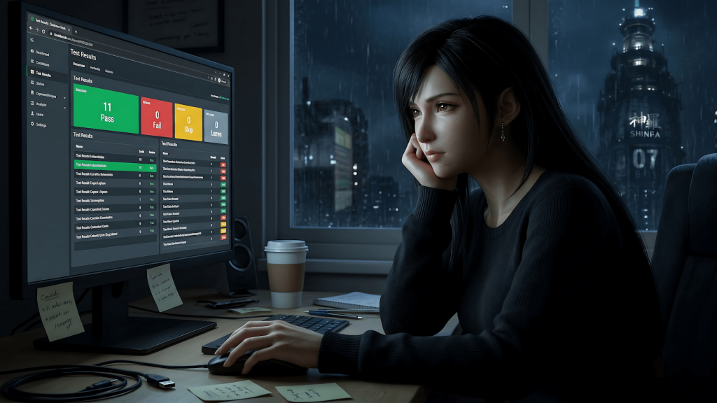 QA lead reviewing test results late at night, navigating the imposter syndrome that comes with QA leadership accountability