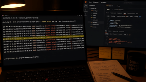 Terminal showing grep and awk output during a QA log analysis session